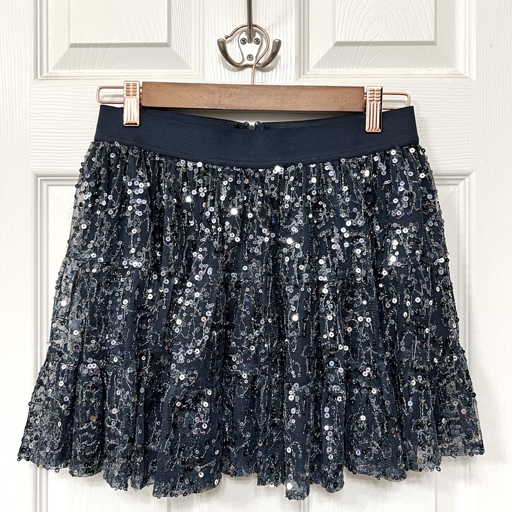 Forever 21 Navy Blue Sequin Skirt - Size Small